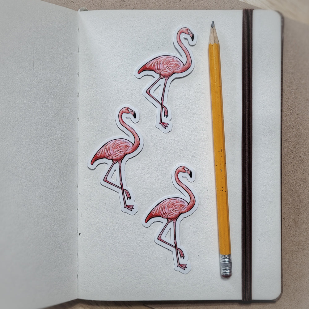 American Flamingo 3 inch sticker
