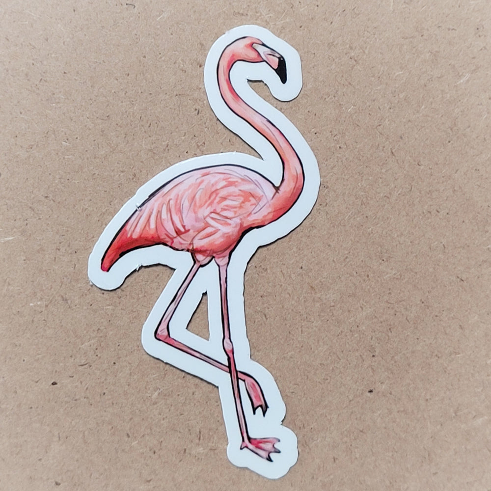 American Flamingo 3 inch sticker