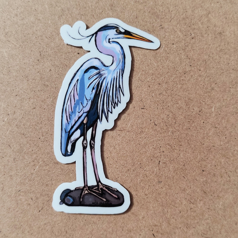 Great Blue Heron 3 inch sticker, GBHE Bird