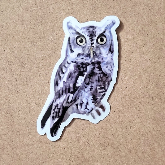 Eastern Screech-Owl 3 inch sticker, EASO Bird