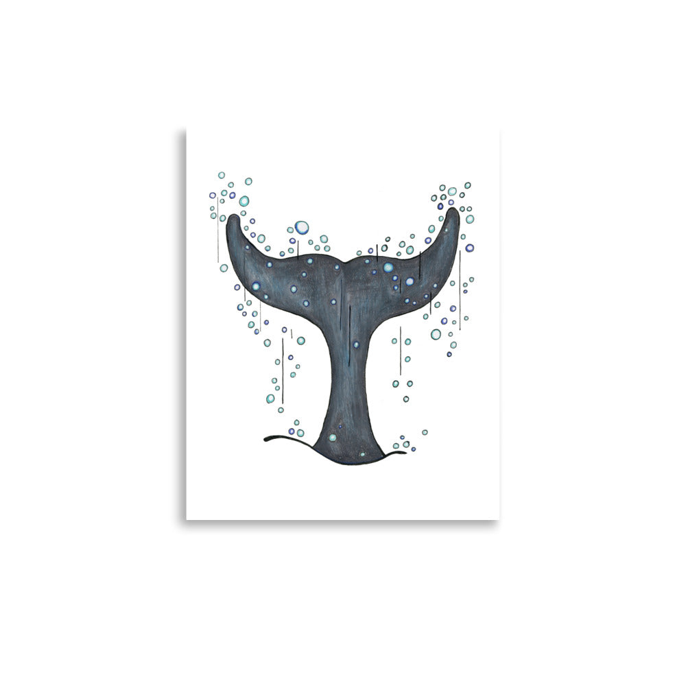 Whale Tail Illustration Print