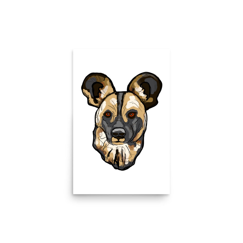 African Wild Dog (Painted Dog) Wildlife Print