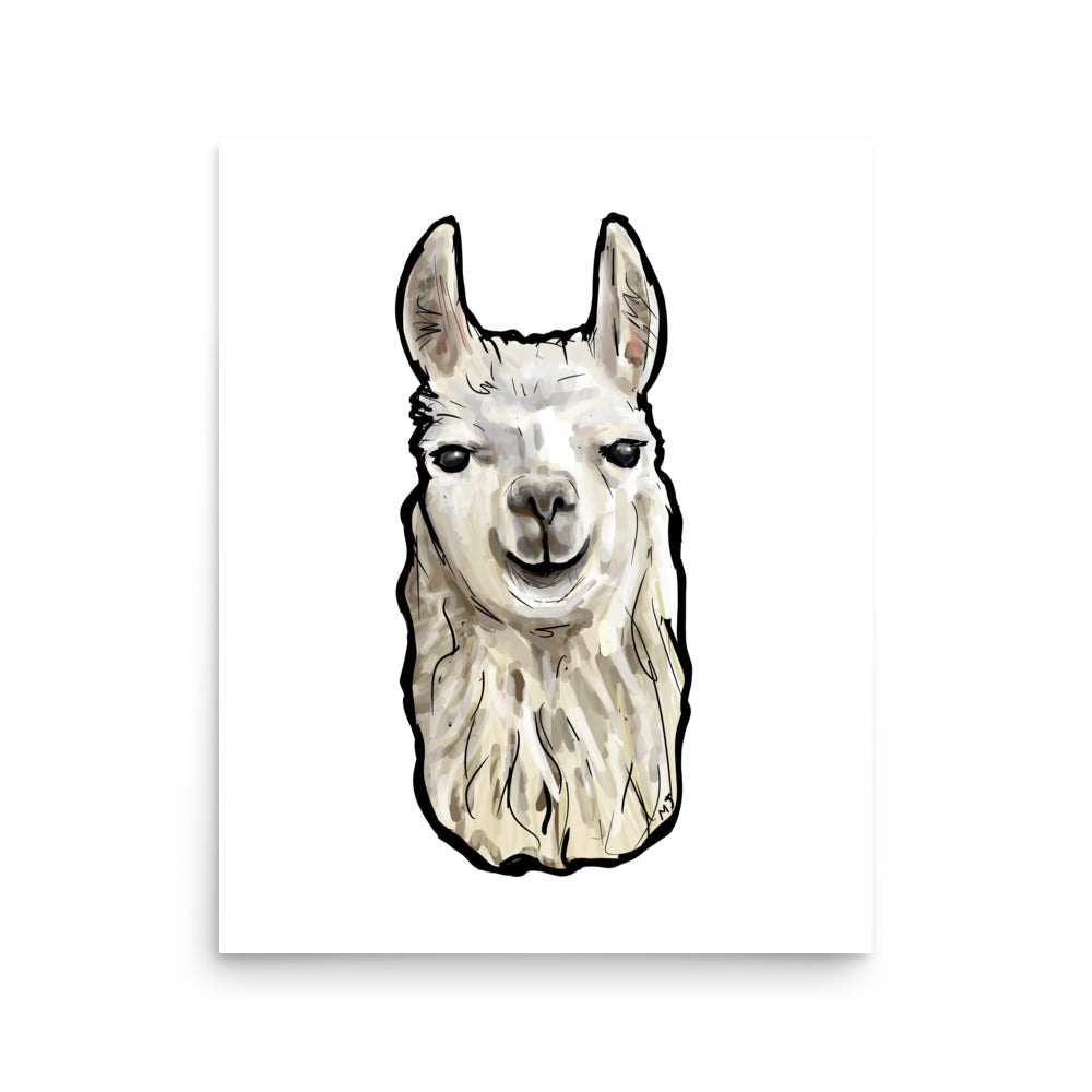 White Llama Animal Print
