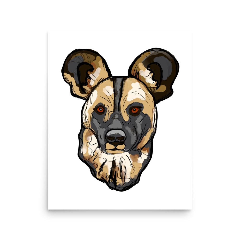 African Wild Dog (Painted Dog) Wildlife Print