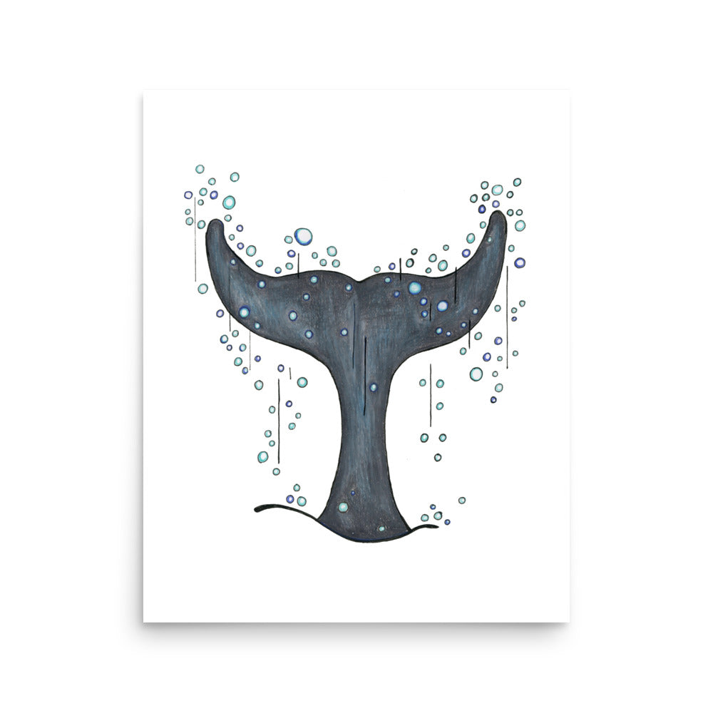 Whale Tail Illustration Print