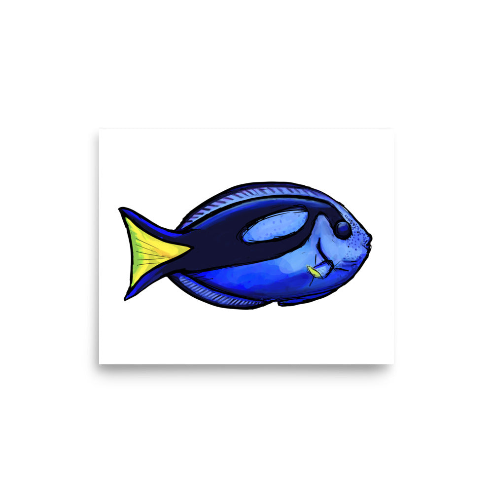 Blue Tang Fish Wildlife Illustration